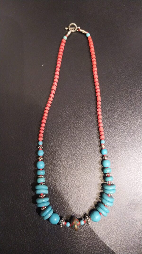 Red and Blue Beads Necklace